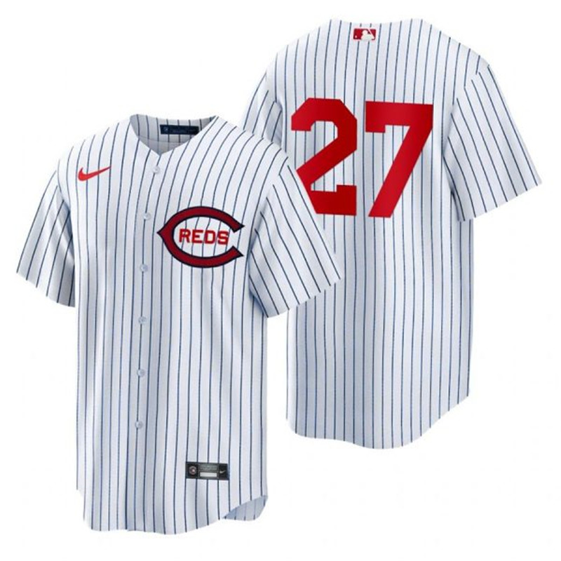 Reds #27 Jake Fraley White Nike 2022 Field of Dreams Cool Base Jersey