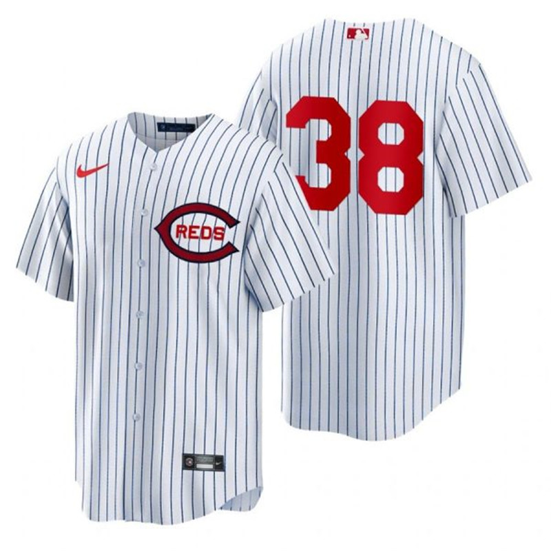 Reds #38 Justin Dunn White Nike 2022 Field of Dreams Cool Base Jersey