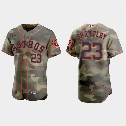 Houston Houston Astros #23 Michael Brantley Men’s Nike 2021 Armed Forces Day Authentic MLB Jersey -Camo Men’s
