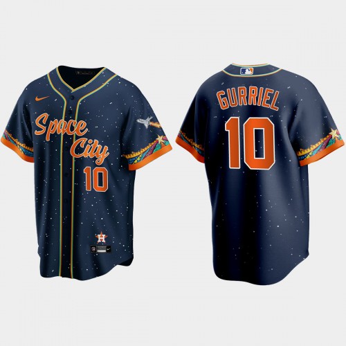 Houston Houston Astros #10 Yuli Gurriel Navy Men’s Nike 2021 City Connect Replica MLB Jersey Men’s
