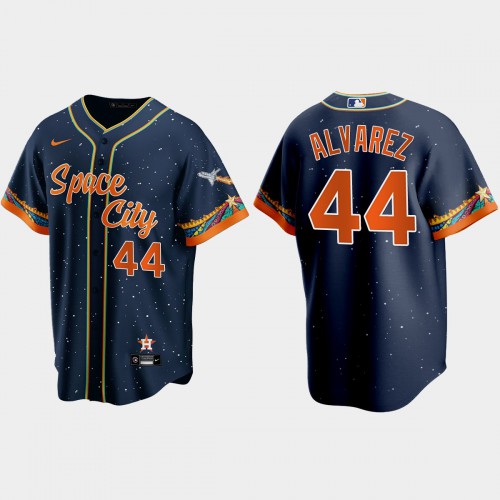 Houston Houston Astros #44 Yordan Alvarez Navy Men’s Nike 2021 City Connect Replica MLB Jersey Men’s