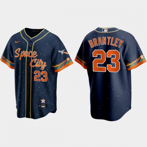 Houston Houston Astros #23 Michael Brantley Navy Men’s Nike 2021 City Connect Replica MLB Jersey Men’s