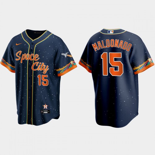 Houston Houston Astros #15 Martin Maldonado Navy Men’s Nike 2021 City Connect Replica MLB Jersey Men’s