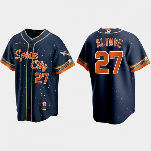 Houston Houston Astros #27 Jose Altuve Navy Men’s Nike 2021 City Connect Replica MLB Jersey Men’s