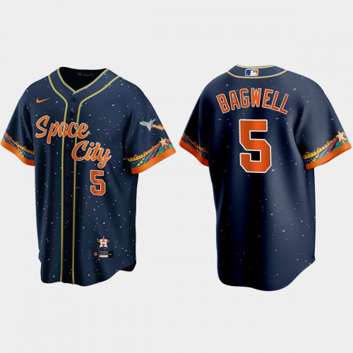 Houston Houston Astros #5 Jeff Bagwell Navy Men’s Nike 2021 City Connect Replica MLB Jersey Men’s