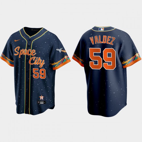 Houston Houston Astros #59 Framber Valdez Navy Men’s Nike 2021 City Connect Replica MLB Jersey Men’s