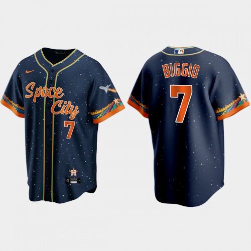 Houston Houston Astros #7 Craig Biggio Navy Men’s Nike 2021 City Connect Replica MLB Jersey Men’s