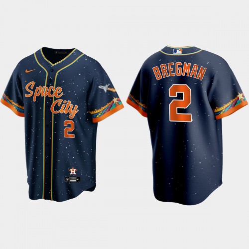 Houston Houston Astros #2 Alex Bregman Navy Men’s Nike 2021 City Connect Replica MLB Jersey Men’s