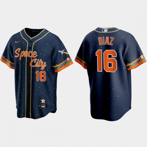 Houston Houston Astros #16 Aledmys Diaz Navy Men’s Nike 2021 City Connect Replica MLB Jersey Men’s