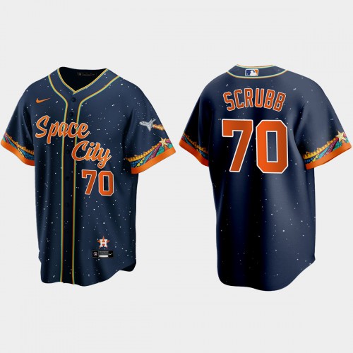 Houston Houston Astros #70 Andre Scrubb Navy Men’s Nike 2021 City Connect Replica MLB Jersey Men’s
