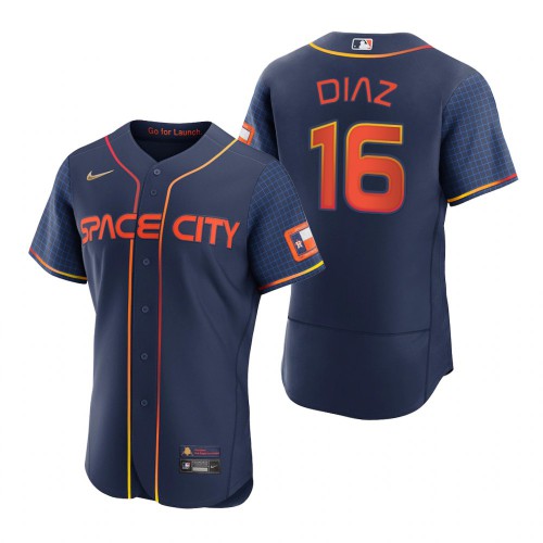 Houston Houston Astros #16 Aledmys Diaz Navy Men’s Nike Authentic 2022 City Connect MLB Jersey Men’s