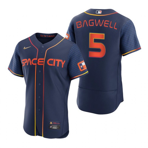 Houston Houston Astros #5 Jeff Bagwell Navy Men’s Nike Authentic 2022 City Connect MLB Jersey Men’s