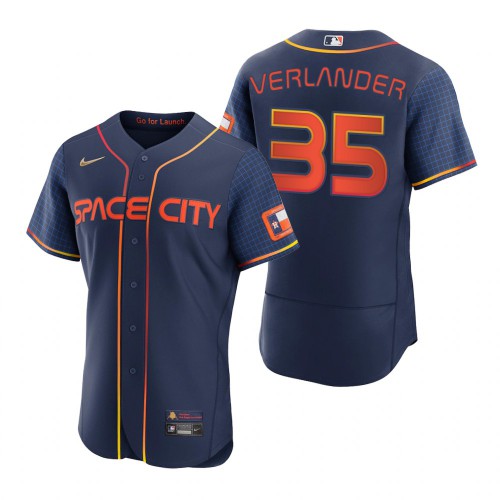 Houston Houston Astros #35 Justin Verlander Navy Men’s Nike Authentic 2022 City Connect MLB Jersey Men’s