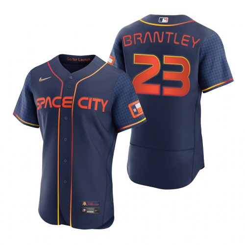 Houston Houston Astros #23 Michael Brantley Navy Men’s Nike Authentic 2022 City Connect MLB Jersey Men’s