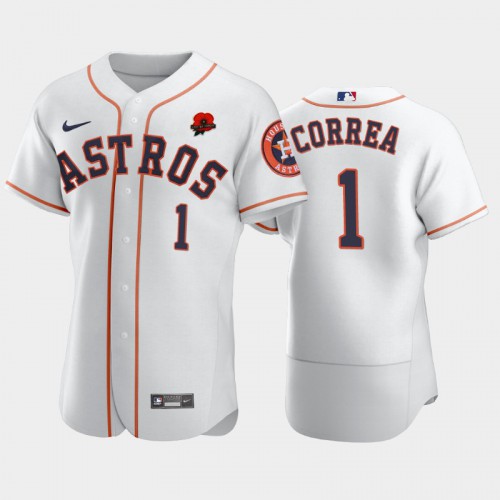Houston Houston Astros #1 Carlos Correa Men’s Nike Authentic 2021 Memorial Day MLB Jersey – White Men’s