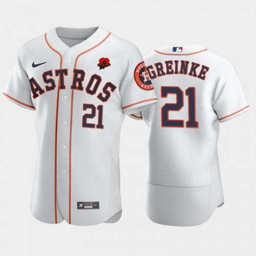 Houston Houston Astros #21 Zack Greinke Men’s Nike Authentic 2021 Memorial Day MLB Jersey – White Men’s