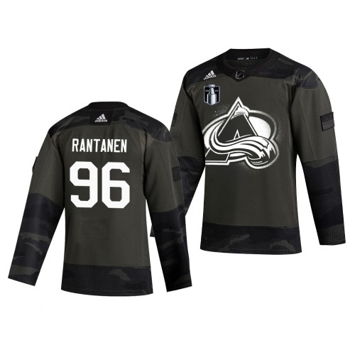 Colorado Colorado Avalanche #96 Mikko Rantanen Adidas 2022 Stanley Cup Final Patch Veterans Day Men’s Authentic Practice NHL Jersey Camo Men’s