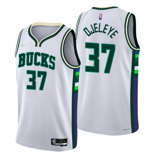 Milwaukee Milwaukee Bucks #37 Semi Ojeleye Men’s Nike White 2021/22 Swingman NBA Jersey – City Edition Men’s
