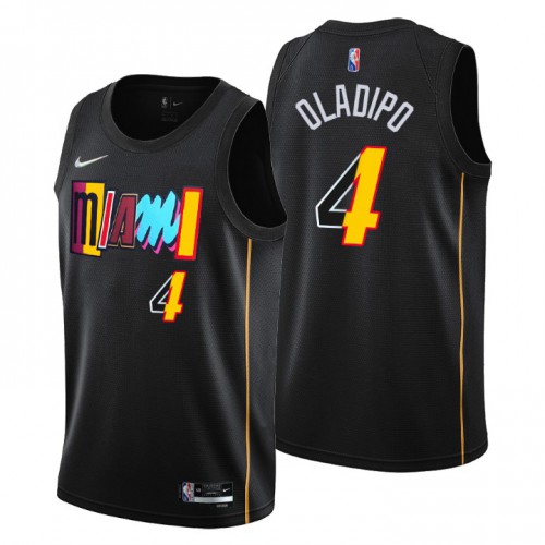 Miami Miami Heat #4 Victor Oladipo Men’s Nike Black 2021/22 Swingman NBA Jersey – City Edition Men’s