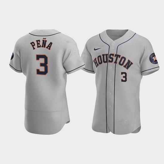 Men Houston Astros #3 Jeremy Pena Gray Flex Base Stitched JerseyS