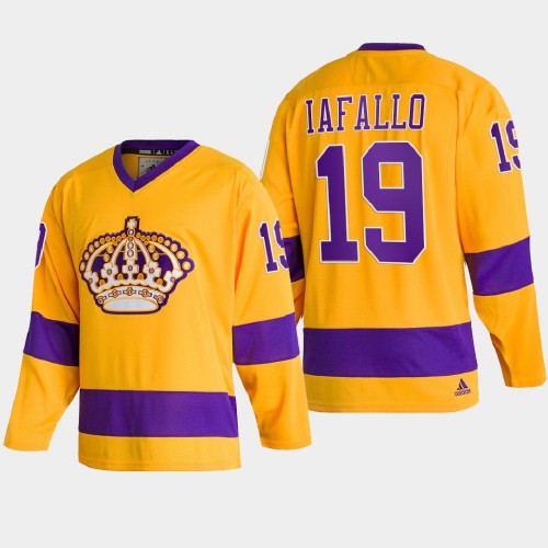 Adidas Los Angeles Kings #19 Alex Iafallo Team Classics Gold Men’s NHL 2022 Throwback Jersey Men’s