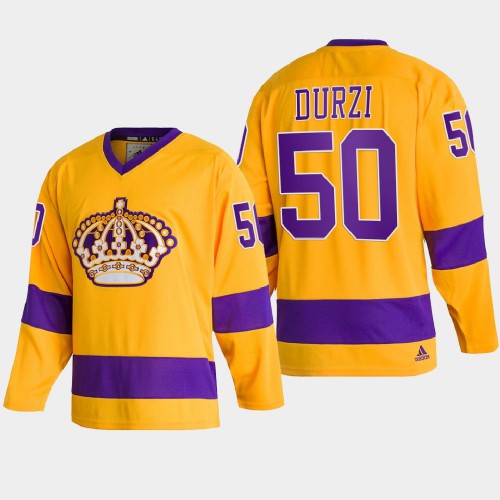 Adidas Los Angeles Kings #50 Sean Durzi Team Classics Gold Men’s NHL 2022 Throwback Jersey Men’s
