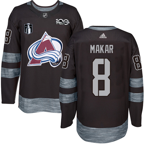 Adidas Colorado Avalanche #8 Cale Makar Black Youth 2022 Stanley Cup Final Patch 100th Anniversary Stitched NHL Jersey Youth