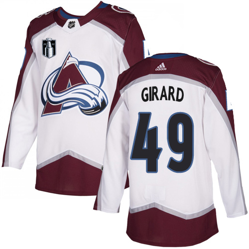 Adidas Colorado Avalanche #49 Samuel Girard White Youth 2022 Stanley Cup Final Patch Road Authentic Stitched NHL Jersey Youth