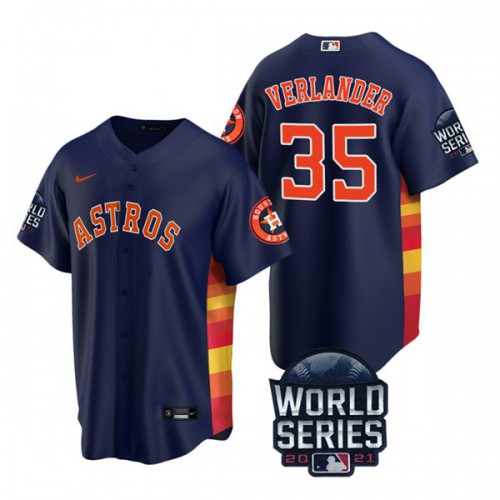 Houston Houston Astros #35 Justin Verlander Youth Nike 150th Anniversary 2021 World Series Authentic MLB Jersey – Navy Youth