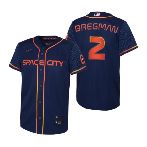 Houston Houston Astros #2 Alex Bregman Navy Youth Nike 2022 City Connect Replica MLB Jersey Youth