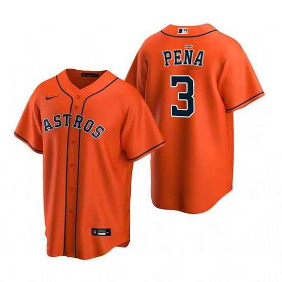 Men Houston Astros #3 Jeremy Pena Orange Cool Base Stitched Jersey