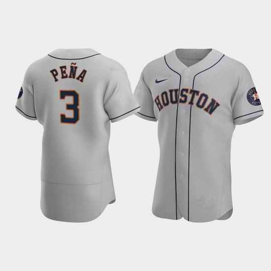 Men Houston Astros #3 Jeremy Pena Gray Flex Base Stitched Jersey