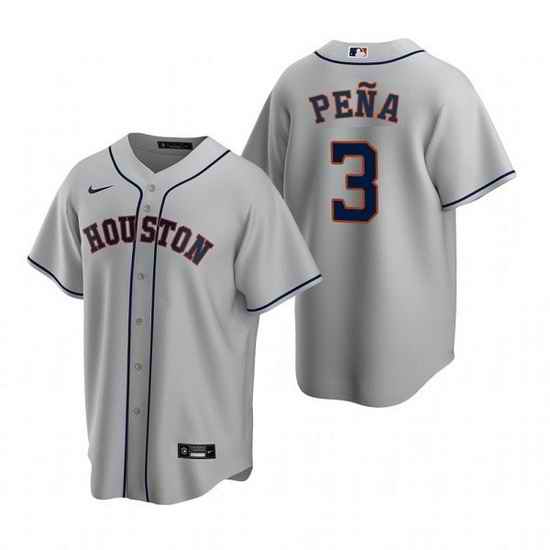 Men Houston Astros #3 Jeremy Pena Grey Cool Base Stitched Jersey