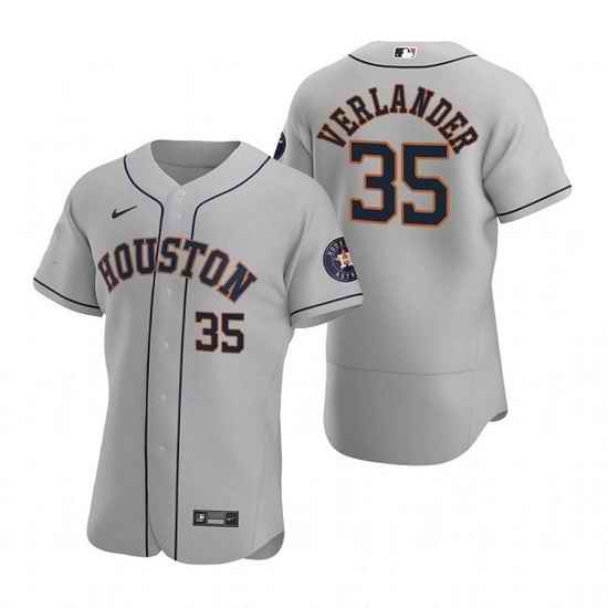 Men Houston Astros #35 Justin Verlander Gray Flex Base Stitched JerseyS