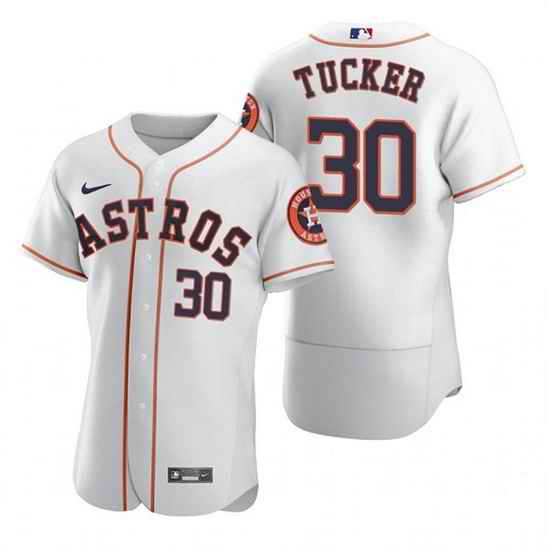 Men Houston Astros #30 Kyle Tucker White Flex Base Stitched Jersey