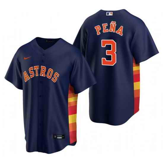 Men Houston Astros #3 Jeremy Pena Navy Cool Base Stitched Jersey