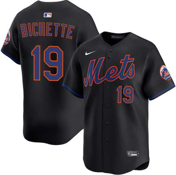 Men%27s New York Mets #19 Bo Bichette 2026 Black Limited Stitched Jersey Dzhi