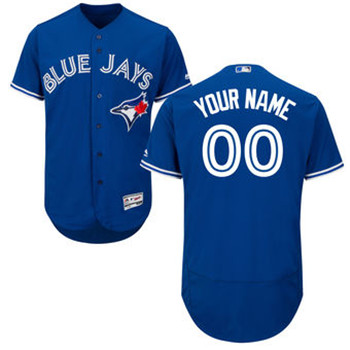 Men%27s Toronto Blue Jays Majestic Flex Base Authentic Collection Blue Custom Jersey