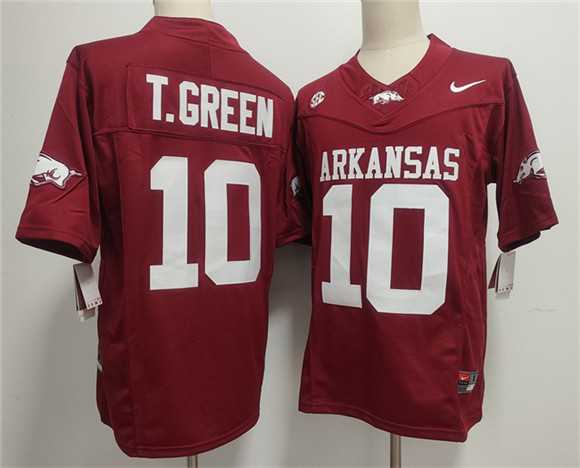 Men%27s Arkansas Razorbacks #10 TAYLEN GREEN Red 2025 F.U.S.E. Vapor Limited Stitched Jersey