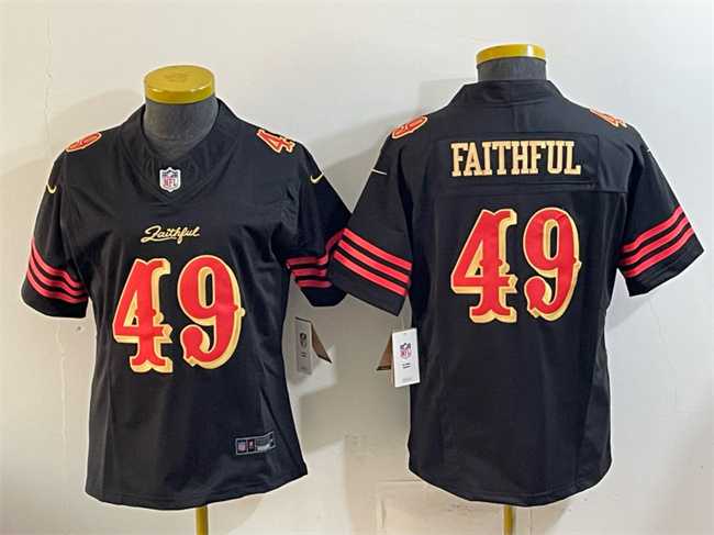 Women%27s San Francisco 49ers #49 Faithful Black 2025 F.U.S.E. %27Rivalries%27 Vapor Limited Stitched Jersey