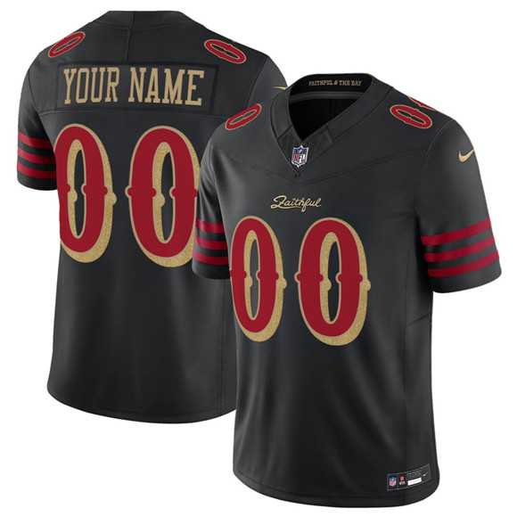 Men%27s San Francisco 49ers Active Player Custom Black 2025 F.U.S.E. %27Rivalries%27 Vapor Limited Football Stitched Jersey