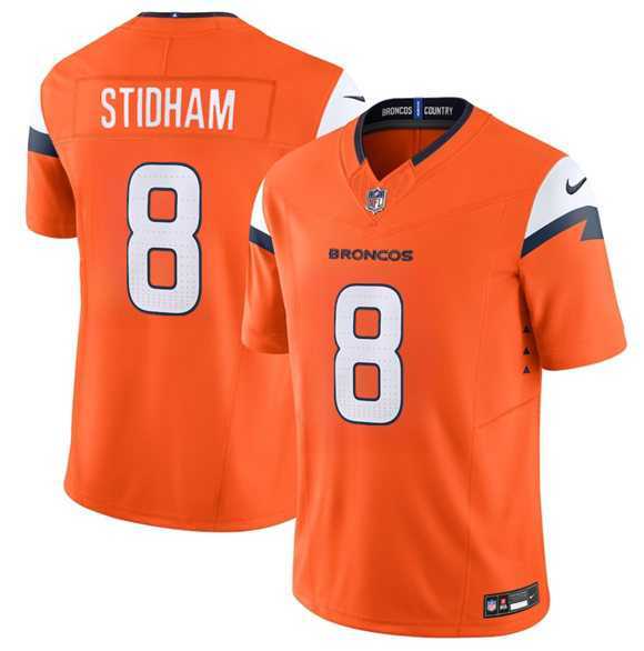 Men%27s Denver Broncos #8 Jarrett Stidham Orange 2025 F.U.S.E. Vapor Limited Stitched Jersey Dzhi