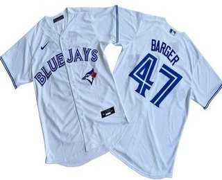 Men%27s Toronto Blue Jays #47 Addison Barger White Cool Base Jersey