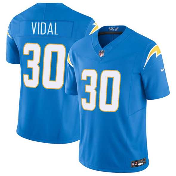 Men%27s Los Angeles Chargers #30 Kimani Vidal Blue 2025 F.U.S.E. Vapor Limited Stitched Jersey Dzhi