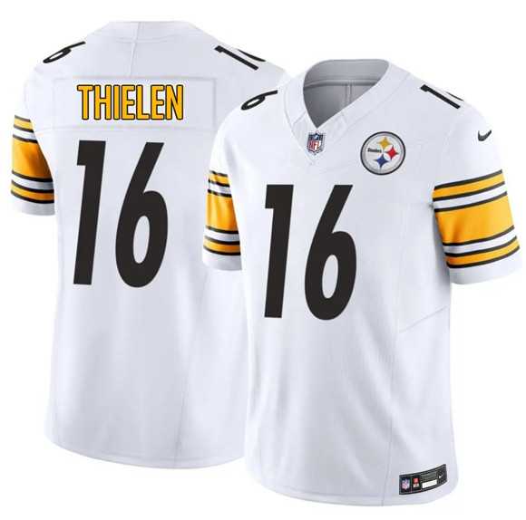 Men%27s Pittsburgh Steelers #16 Adam Thielen White 2025 F.U.S.E. Vapor Limited Stitched Jersey Dzhi