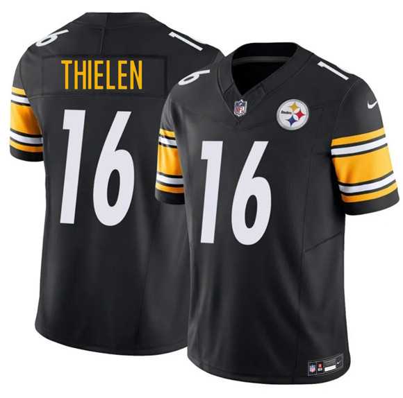 Men%27s Pittsburgh Steelers #16 Adam Thielen Black 2025 F.U.S.E. Vapor Limited Stitched Jersey Dzhi
