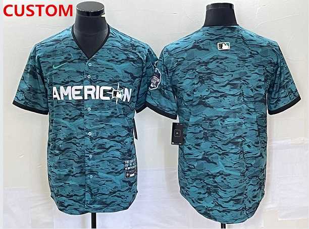 Men%27s Los Angeles Angels Custom Teal 2023 All Star Cool Base Stitched Jersey