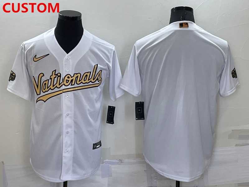 Men%27s Washington Nationals Custom White 2022 All Star Stitched Cool Base Nike Jersey