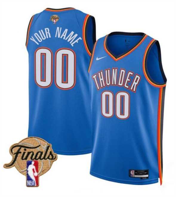 Men%27s Oklahoma City Thunder Active Player Custom Blue 2025 Icon Edition Stitched Basketball Jersey