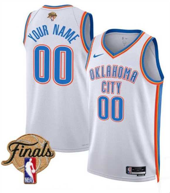 Men%27s Oklahoma City Thunder Active Player Custom White 2025 Association Edition Stitched Basketball Jersey